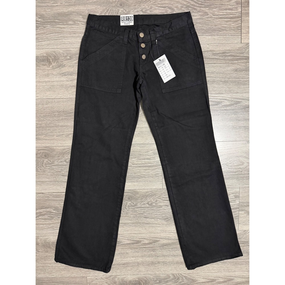 New J Galt Brandy Melville M Black Skinny Combat Pants Low Rise Cargo Punk Y2K